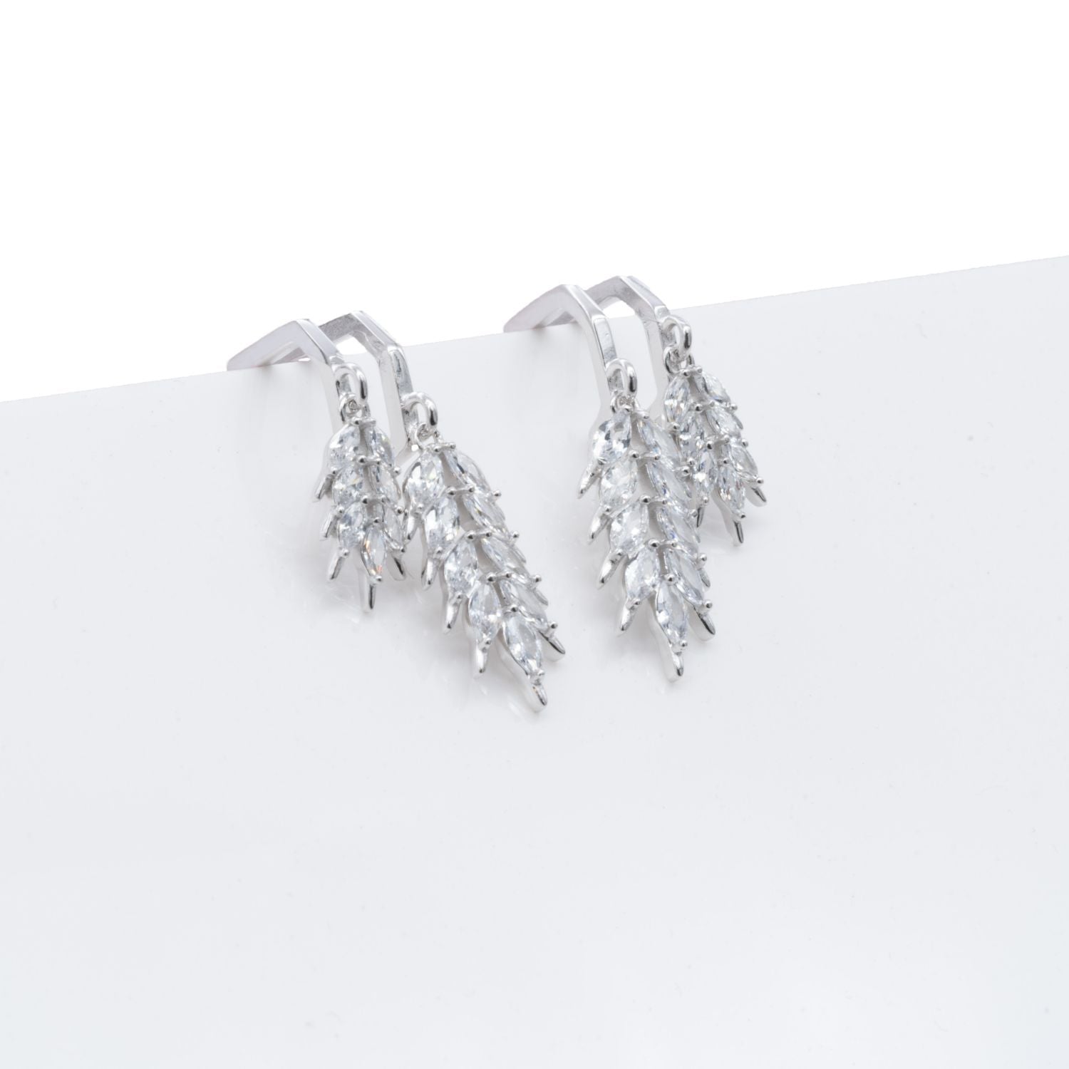 Crystal Leaf Earrings