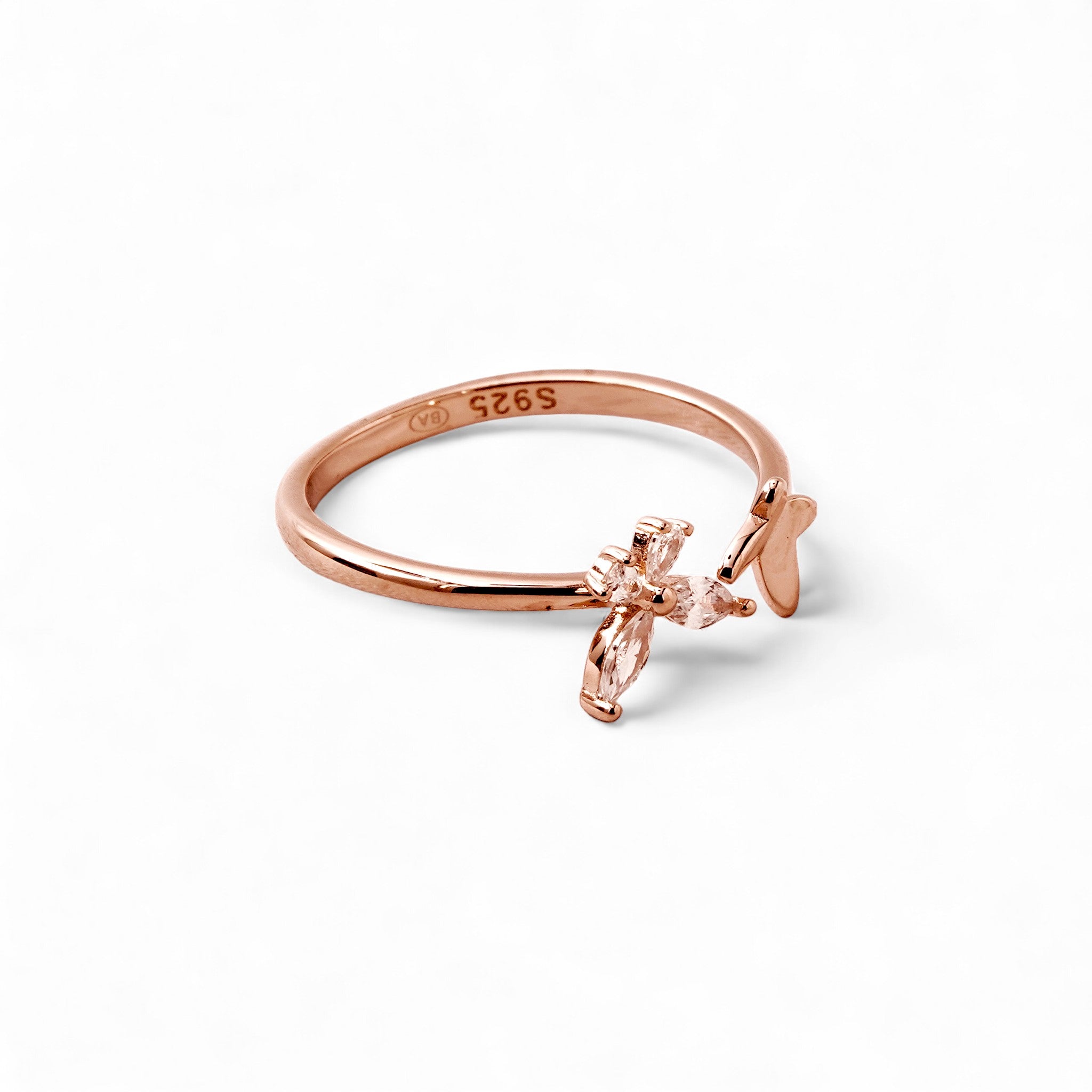 Delicate Butterfly Silver Open Ring