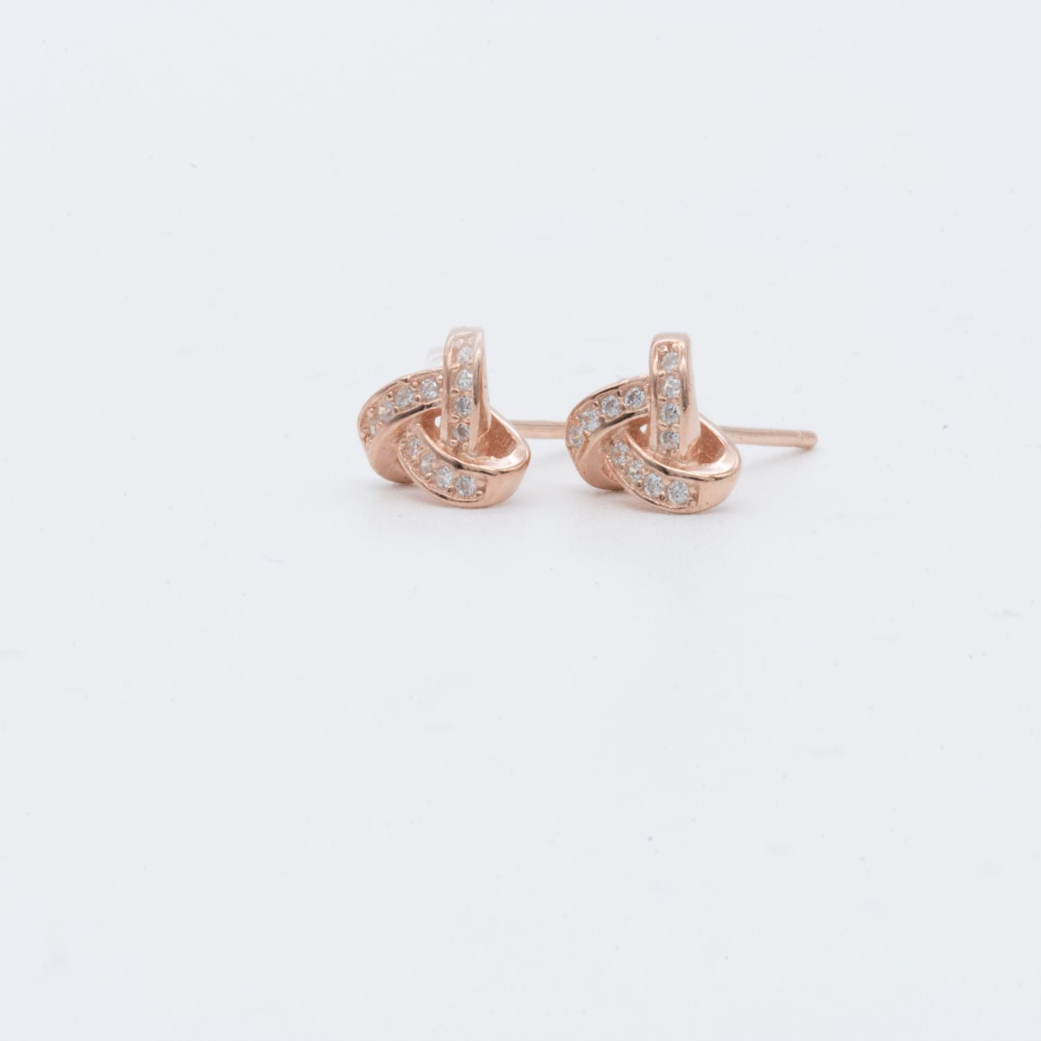 Tiny Infinity Knot Silver Stud Earrings