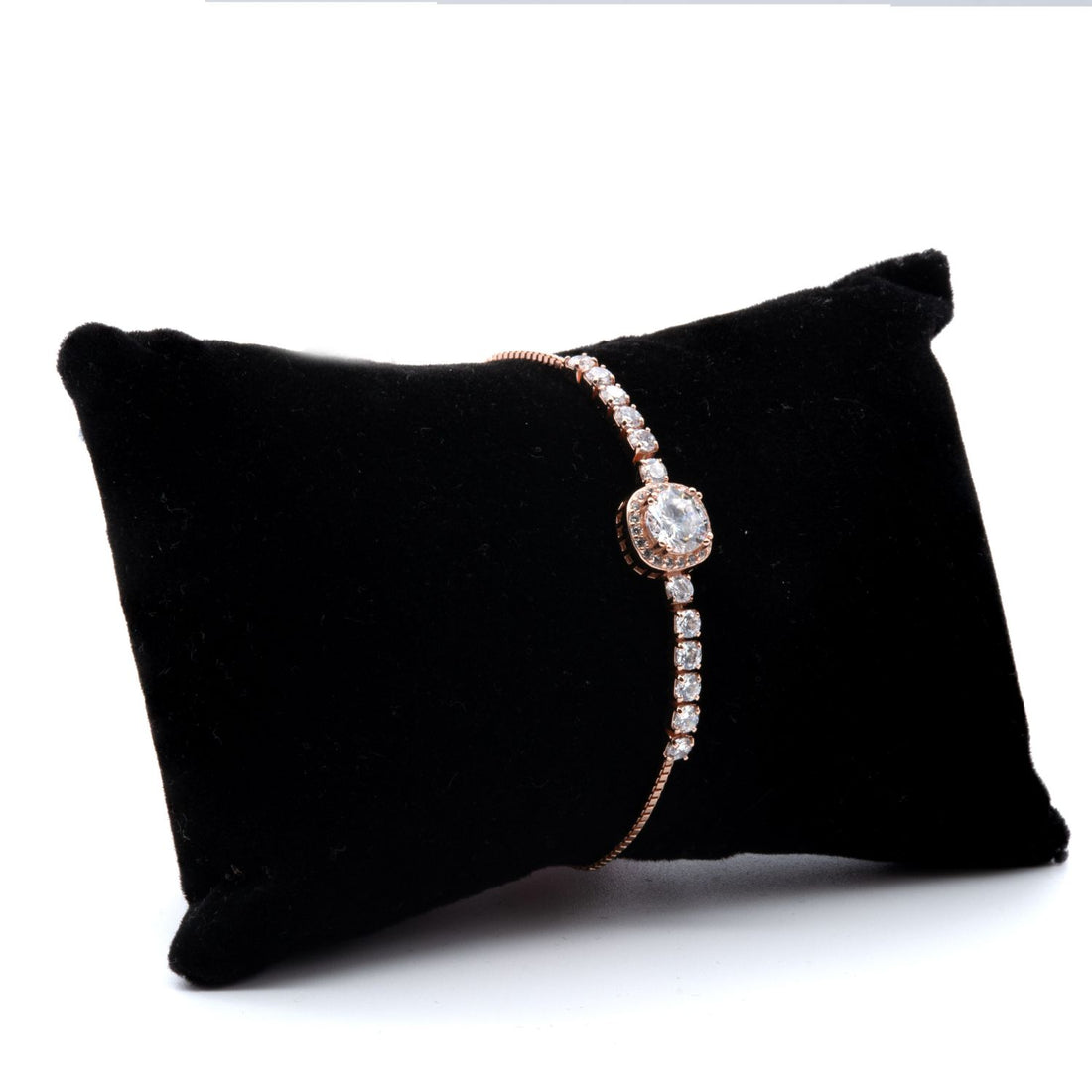 Radiant Rose Gold Halo Bracelet
