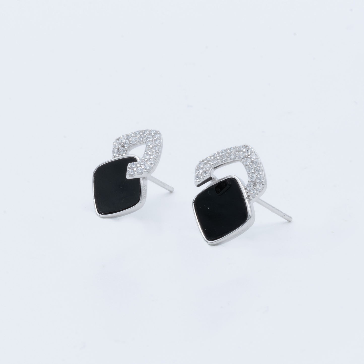 Elegant Black Square Earrings