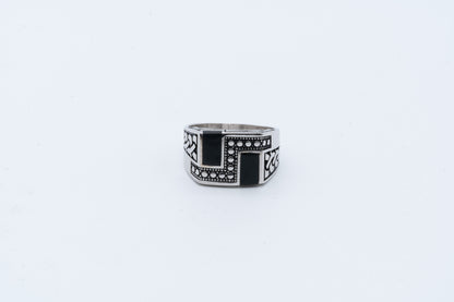 Men's Black Enamel Celtic Knot Ring