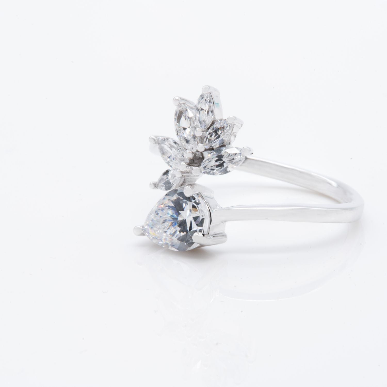 Floral Marquise Zircon Ring