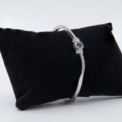 Sapphire Serenity 925 Sterling Silver Bangle