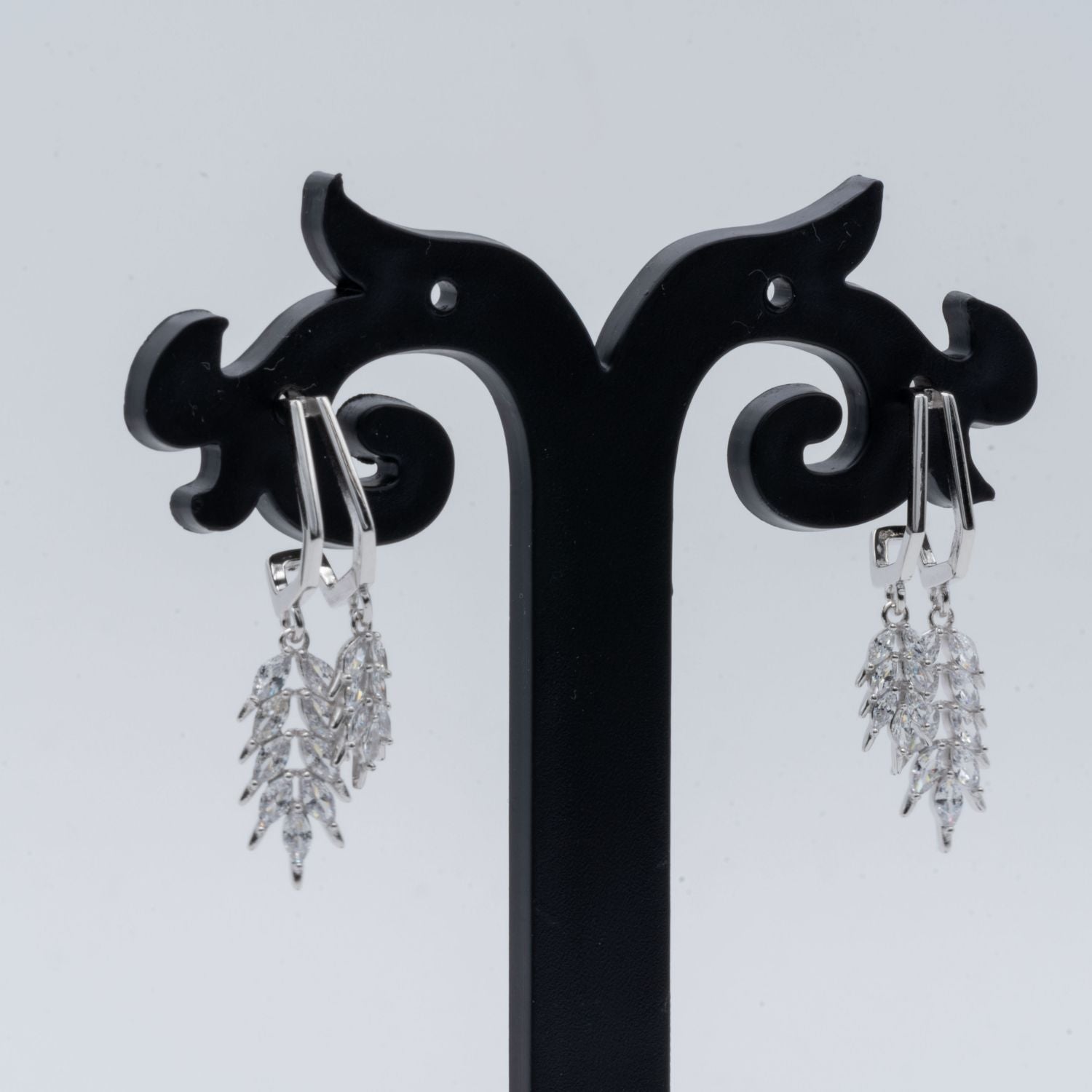 Crystal Leaf Earrings