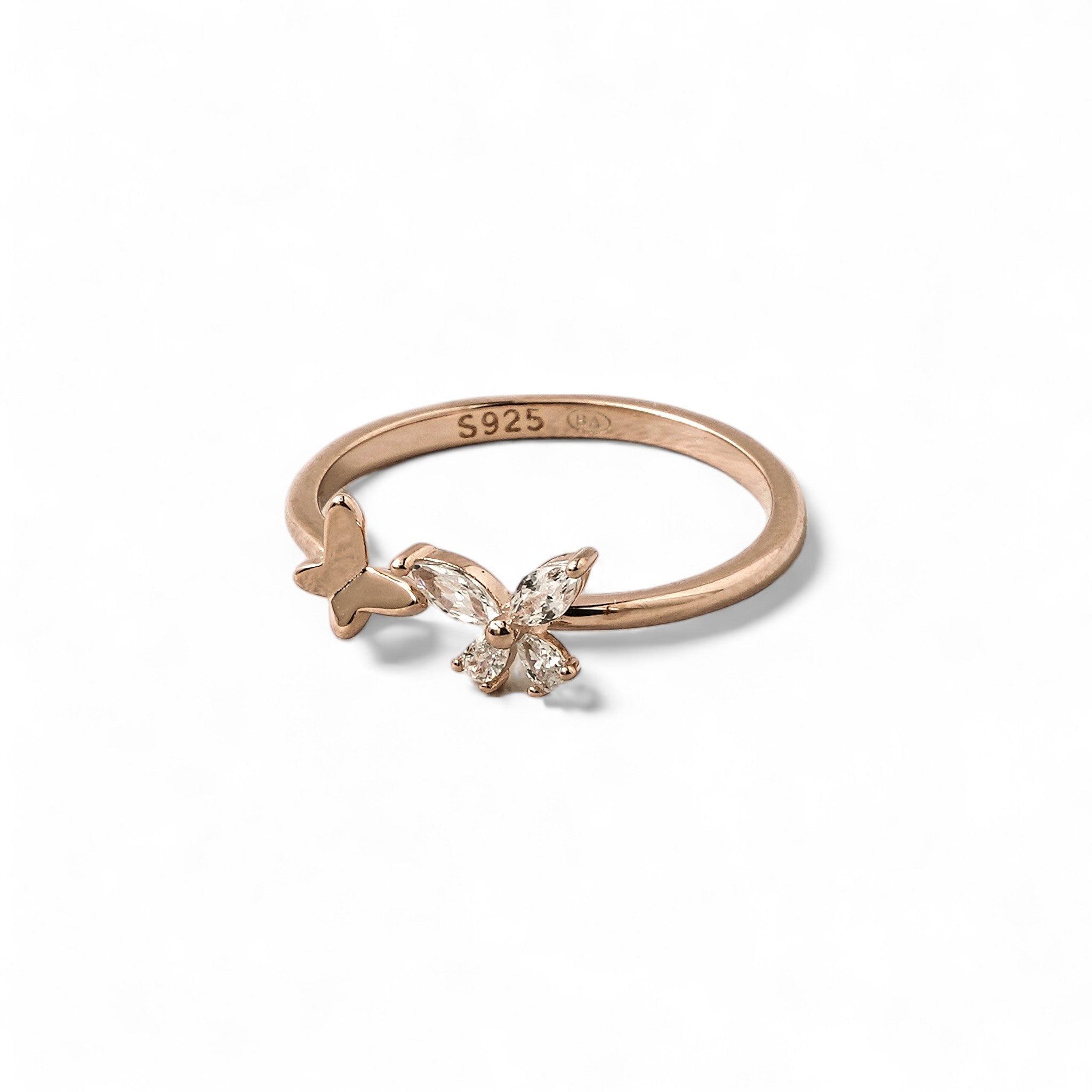 Delicate Butterfly Silver Open Ring