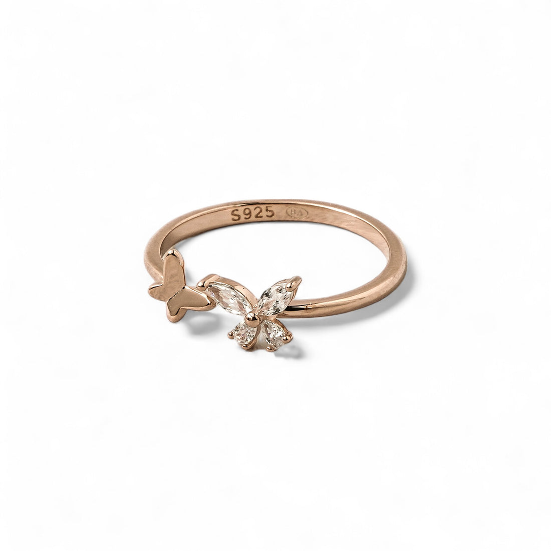 Delicate Butterfly Silver Open Ring