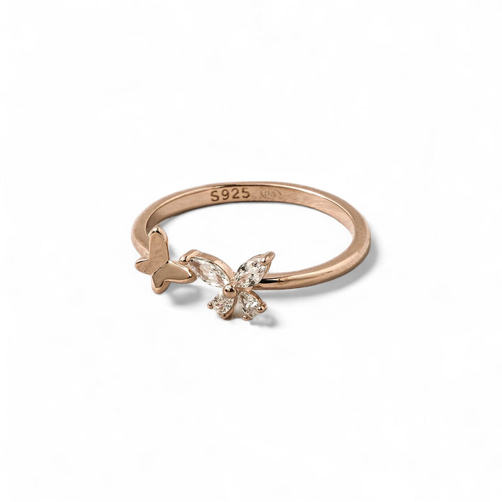 Delicate Butterfly Silver Open Ring