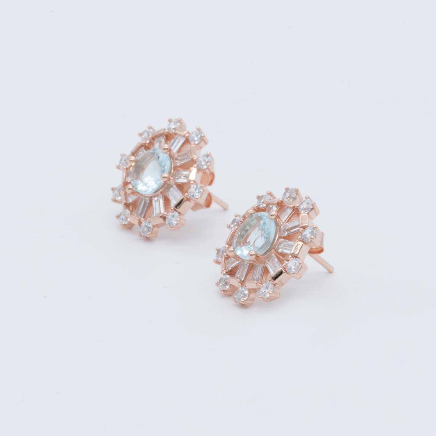 Rose Gold Sunburst Earrings