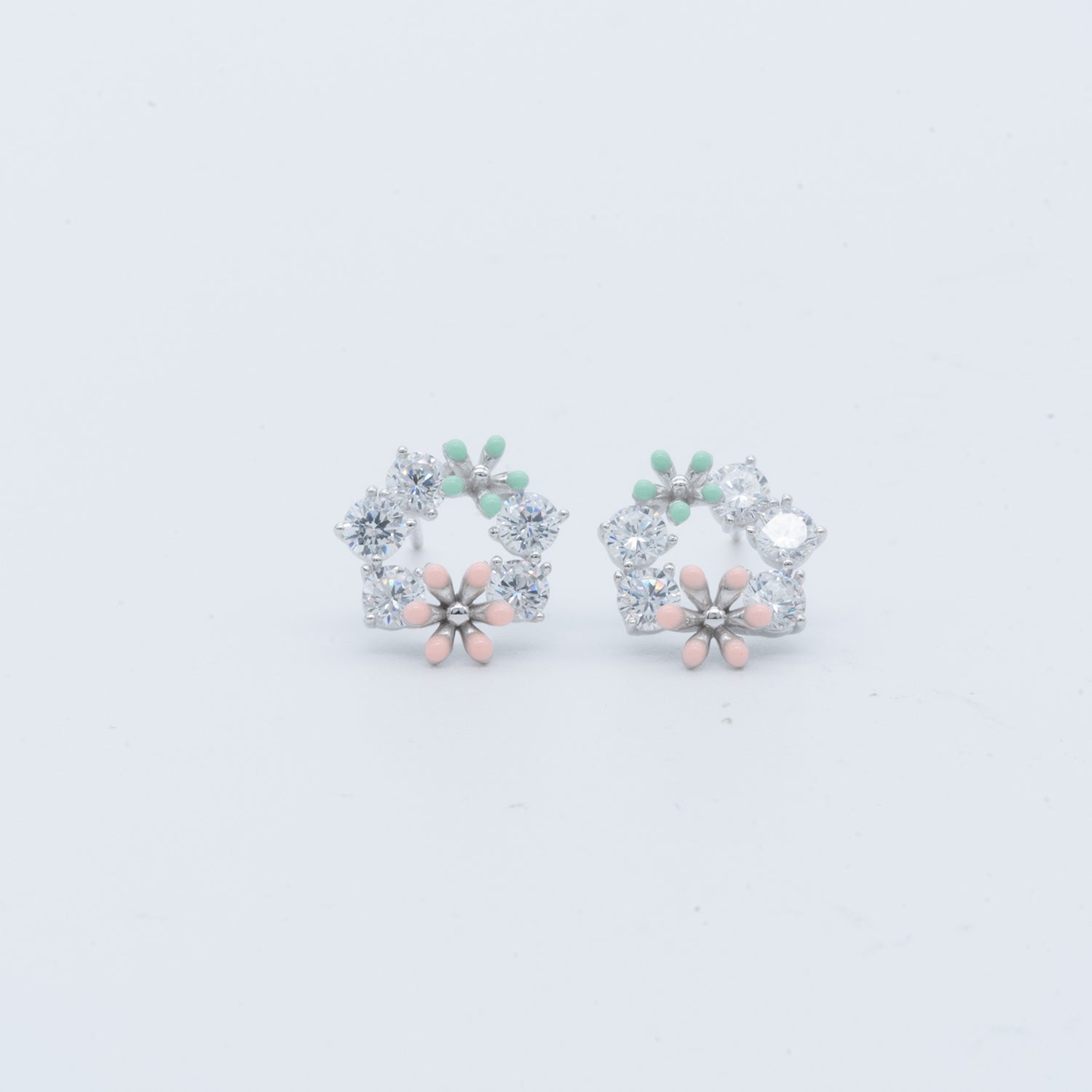 Floral Delight CZ Stud Earrings