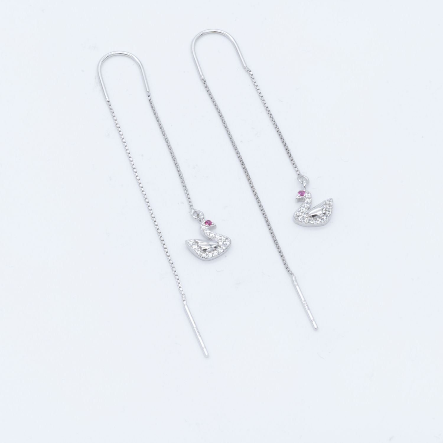 Swan Elegance Threader Earrings