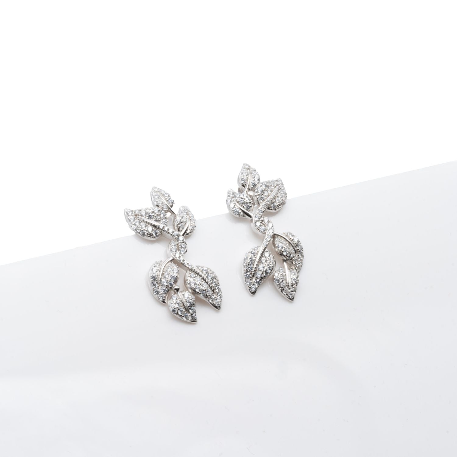 Crystal Leaf Earrings