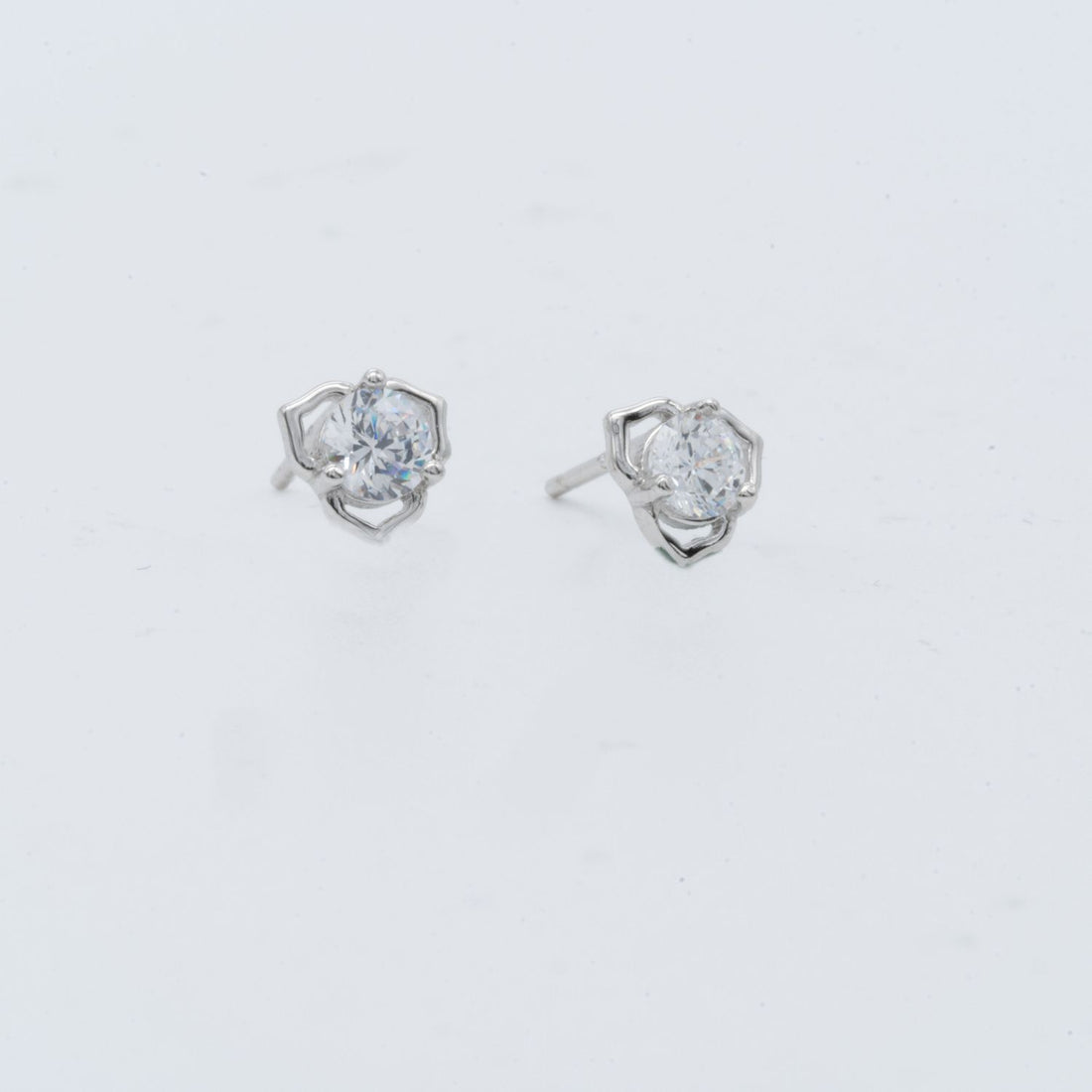 Tiny Crystal Blossom Stud Earrings