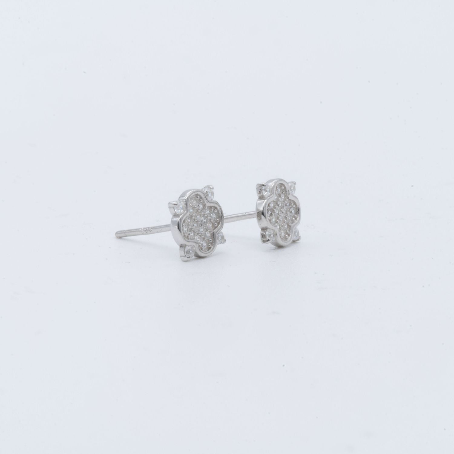 Pave Flower Stud Earrings