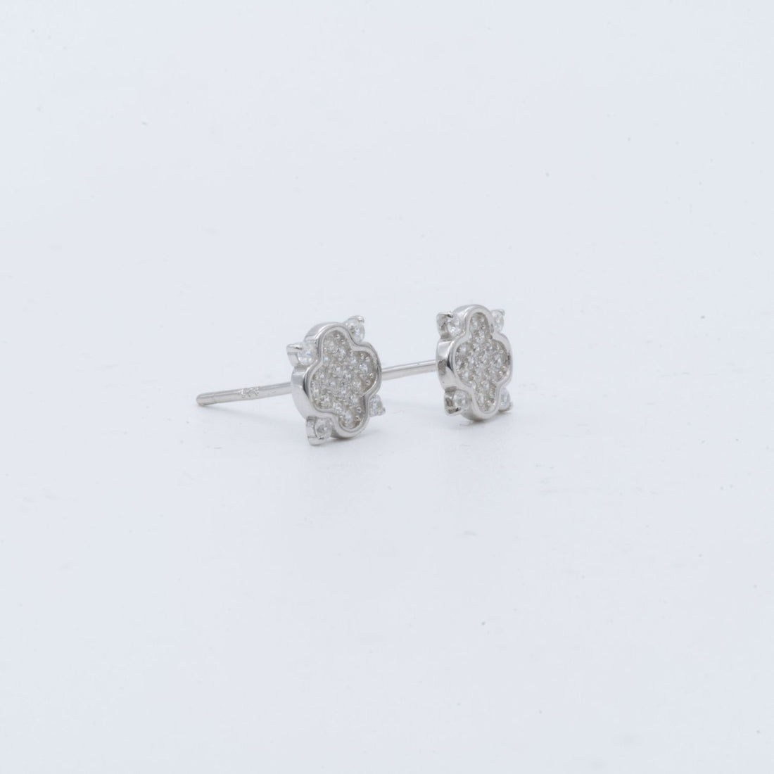 Pave Flower Stud Earrings