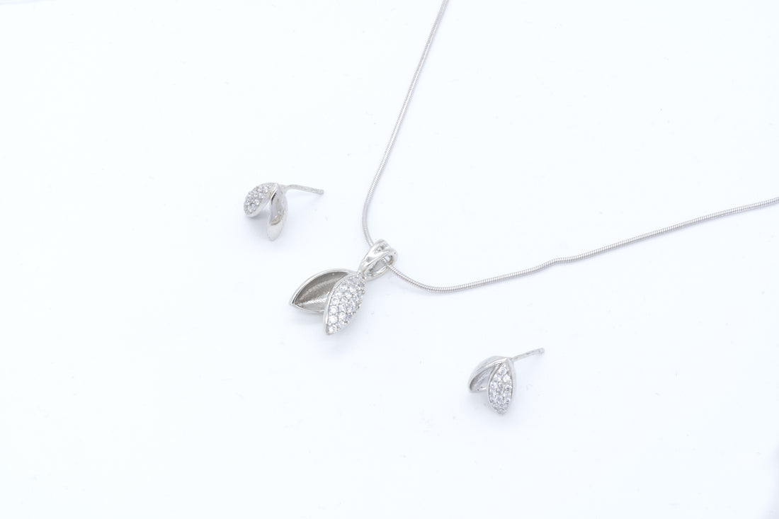 Silver Leaf Charm Set