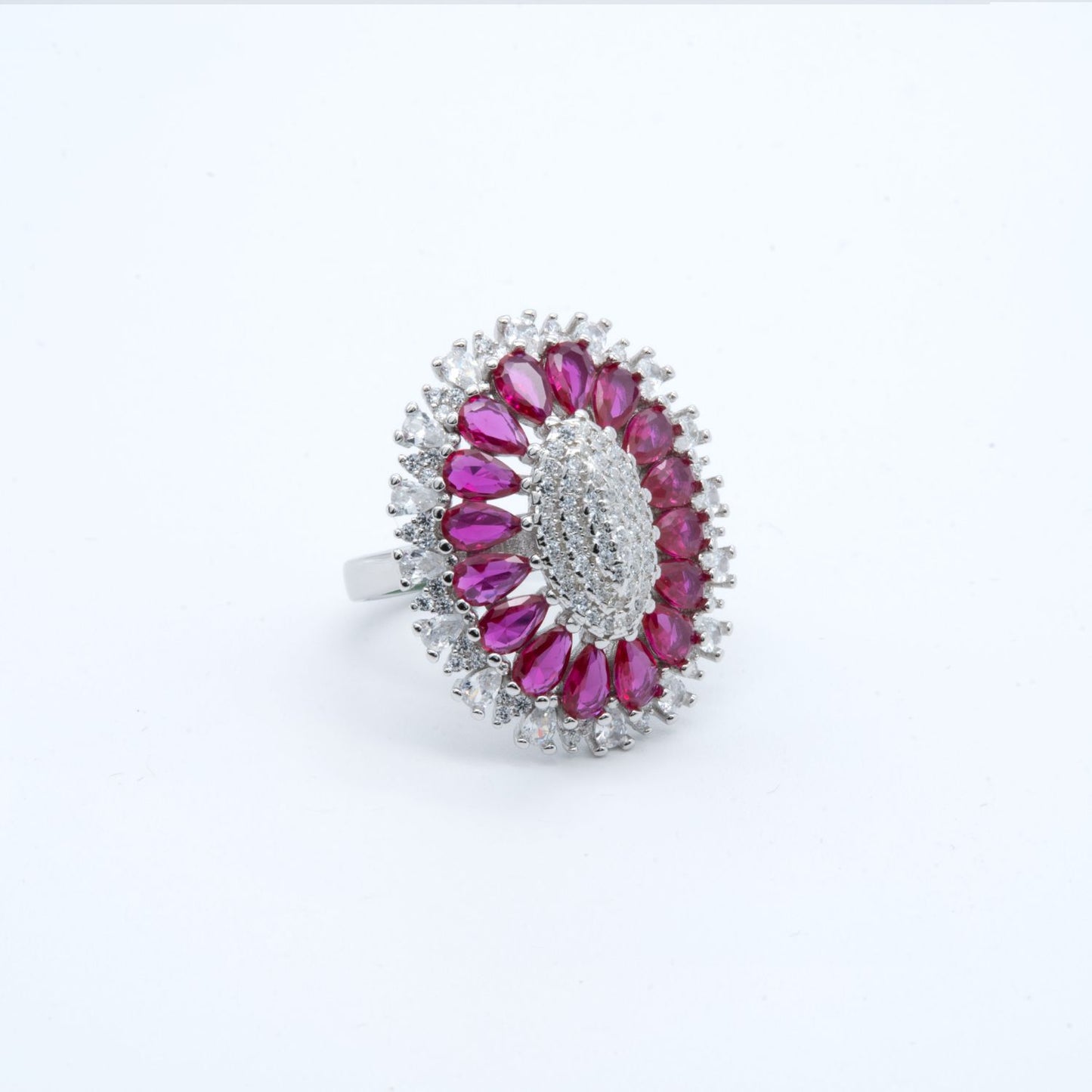 Majestic Ruby Halo Ring