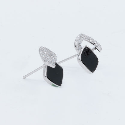 Elegant Black Square Earrings