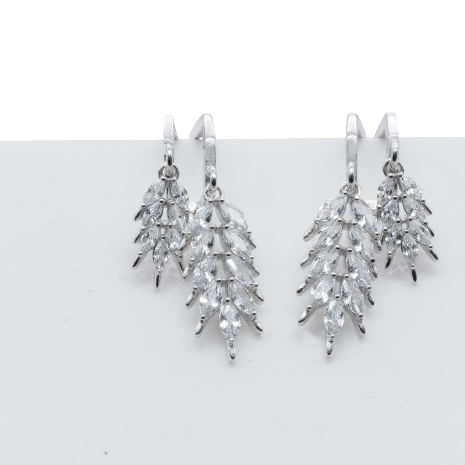 Crystal Leaf Earrings