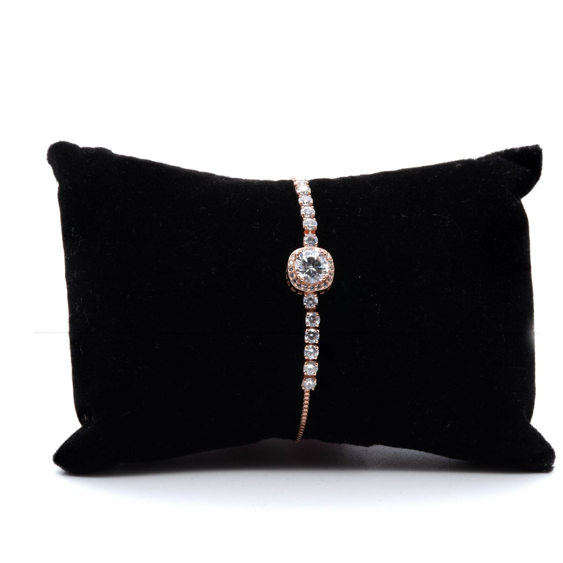 Radiant Rose Gold Halo Bracelet