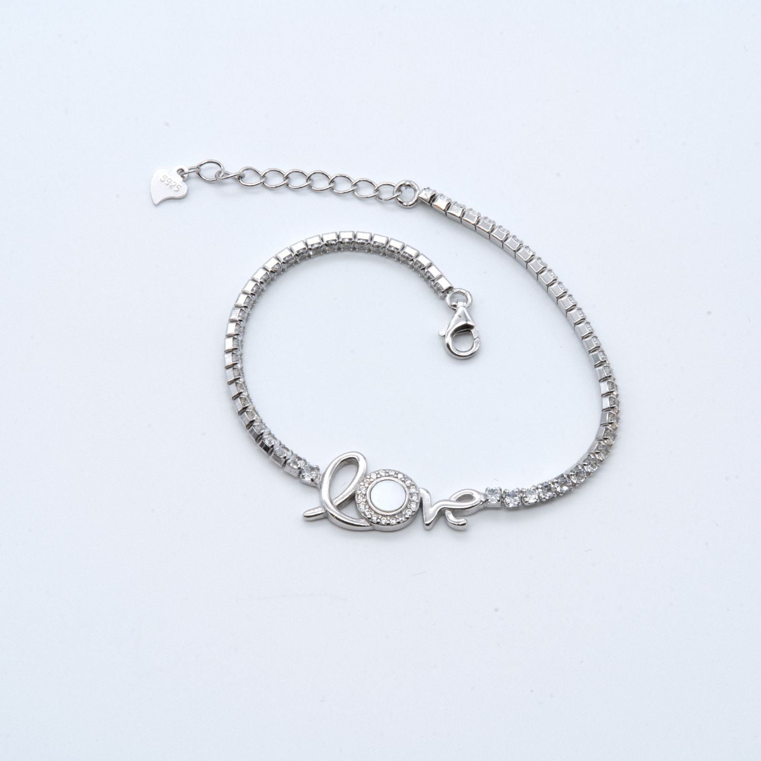 Love Script Silver Bracelet