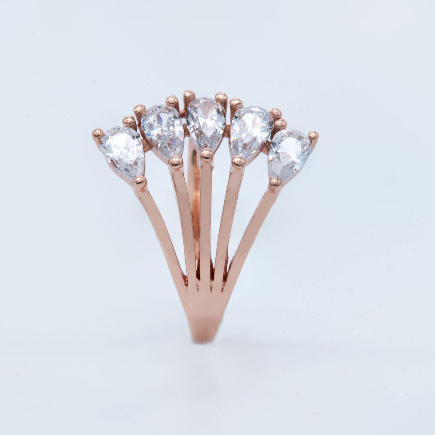 Rose Gold Marquise Cascade Ring