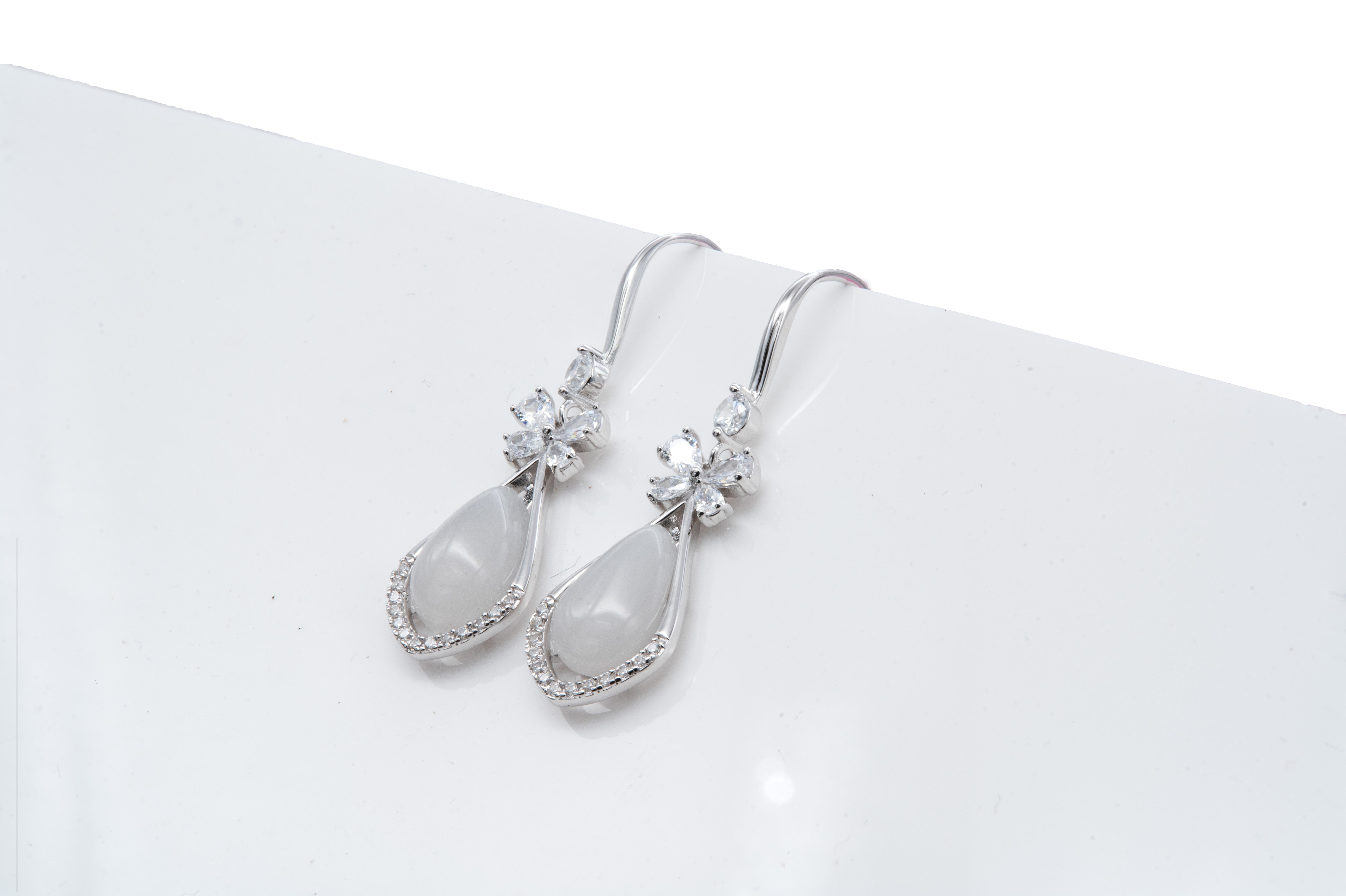 Moonlit Teardrop Blossom Earrings