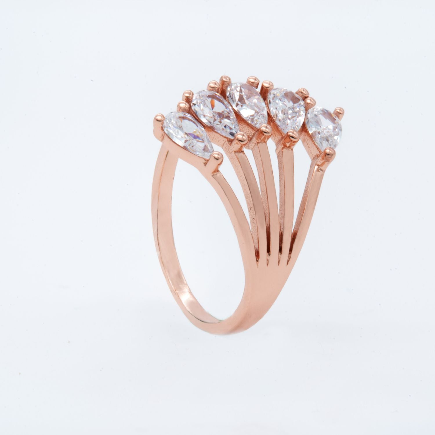 Rose Gold Marquise Cascade Ring