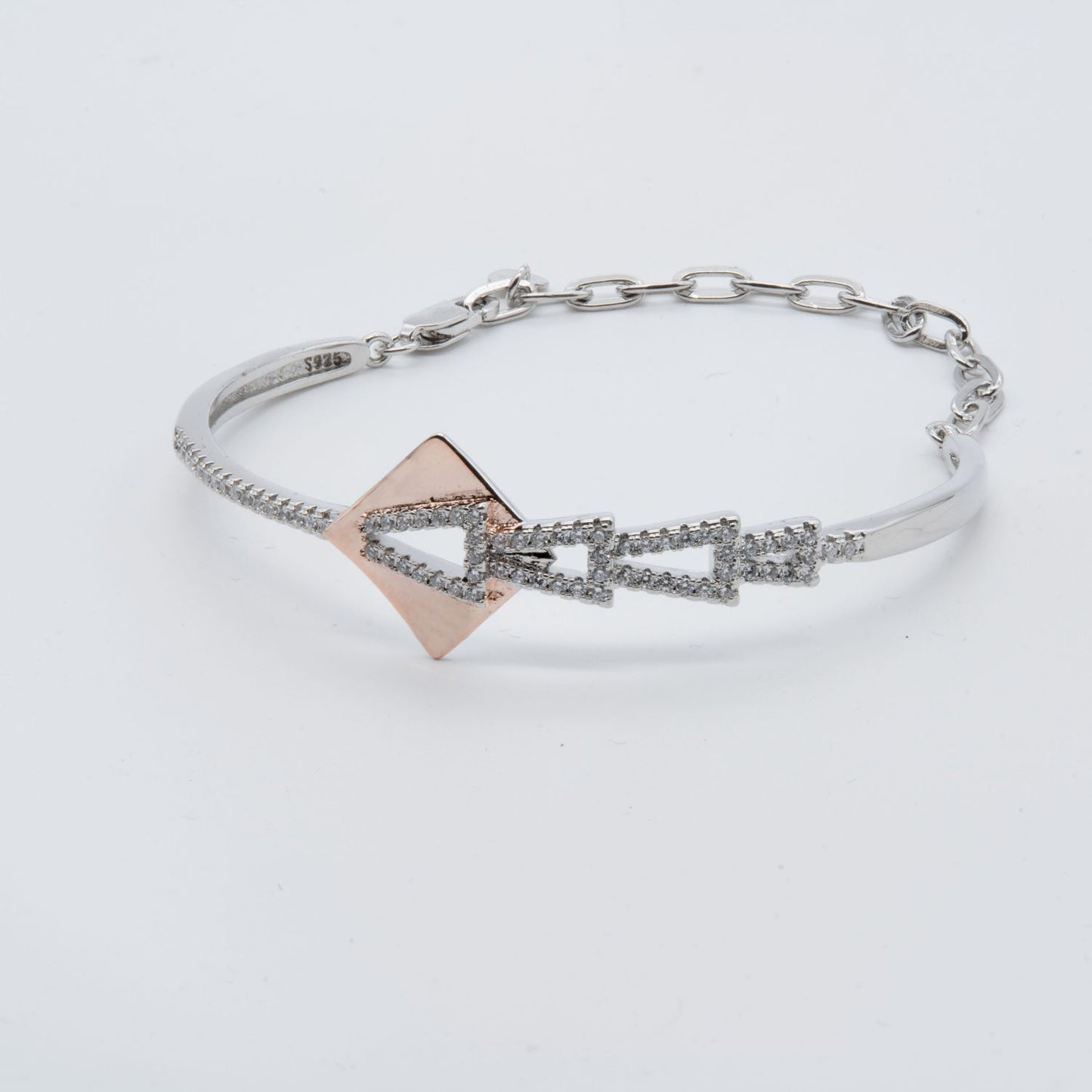 Geometric Grace Rose Gold Bangle