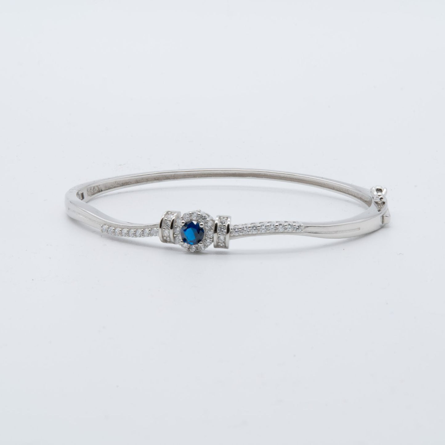 Sapphire Serenity 925 Sterling Silver Bangle