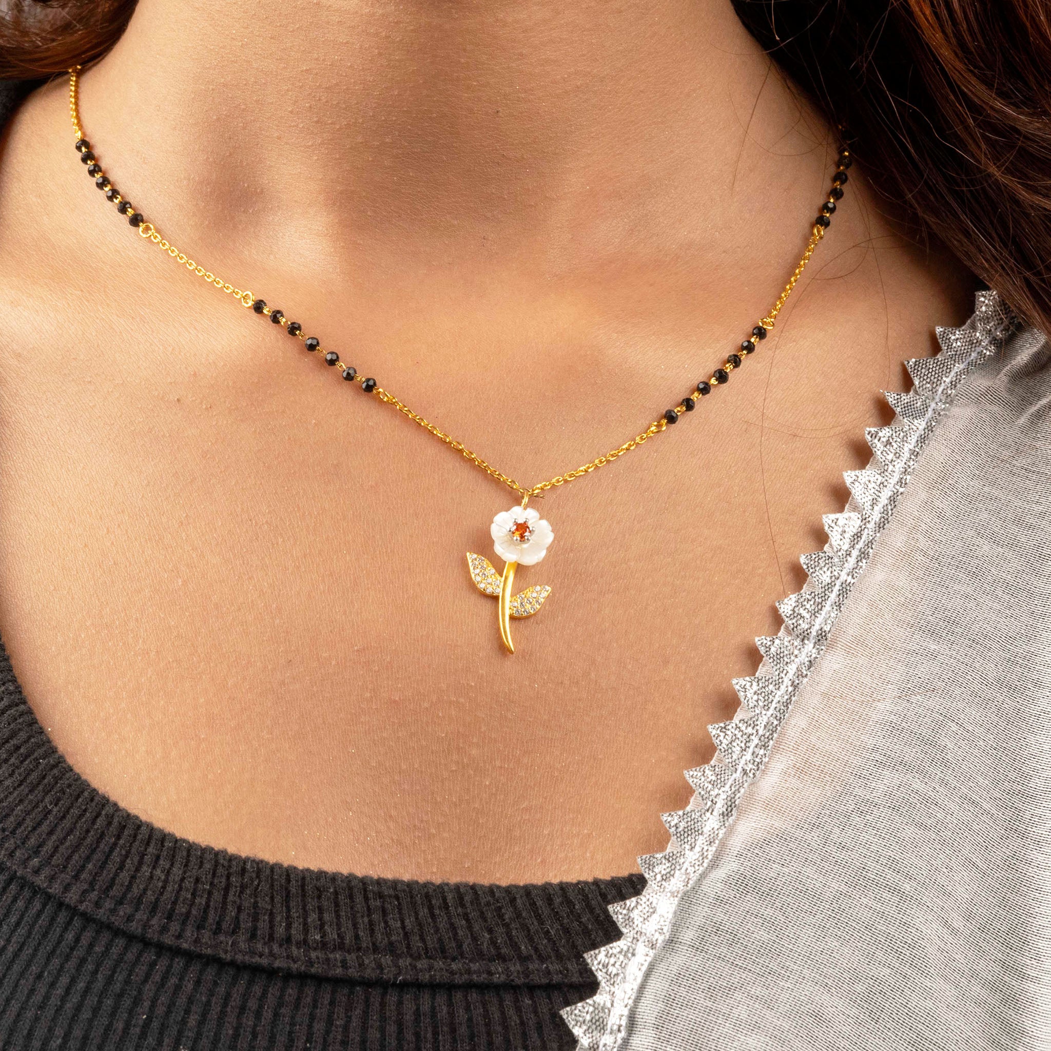 Blooming Flower Mangalsutra Set