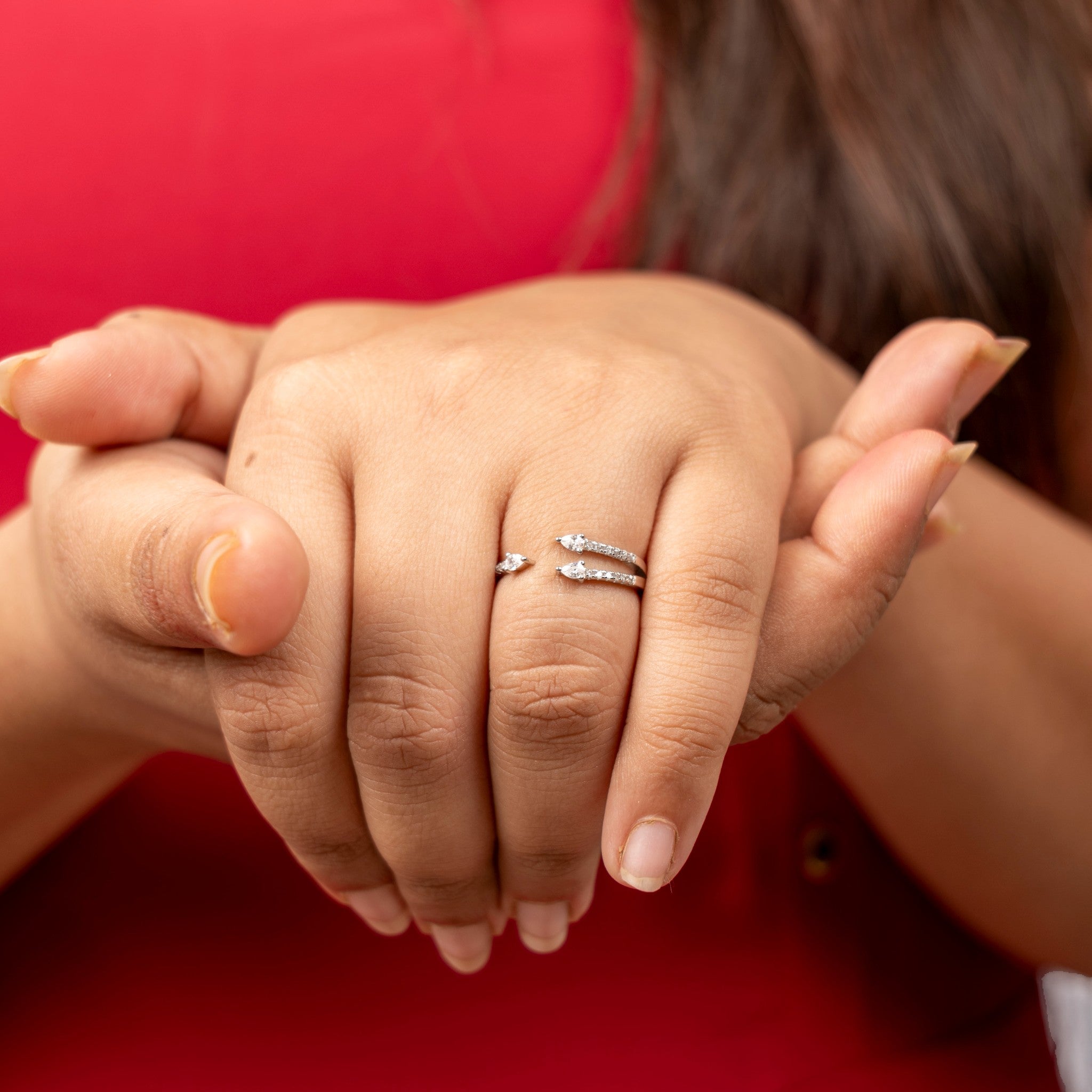 Silver Marquise Open Ring
