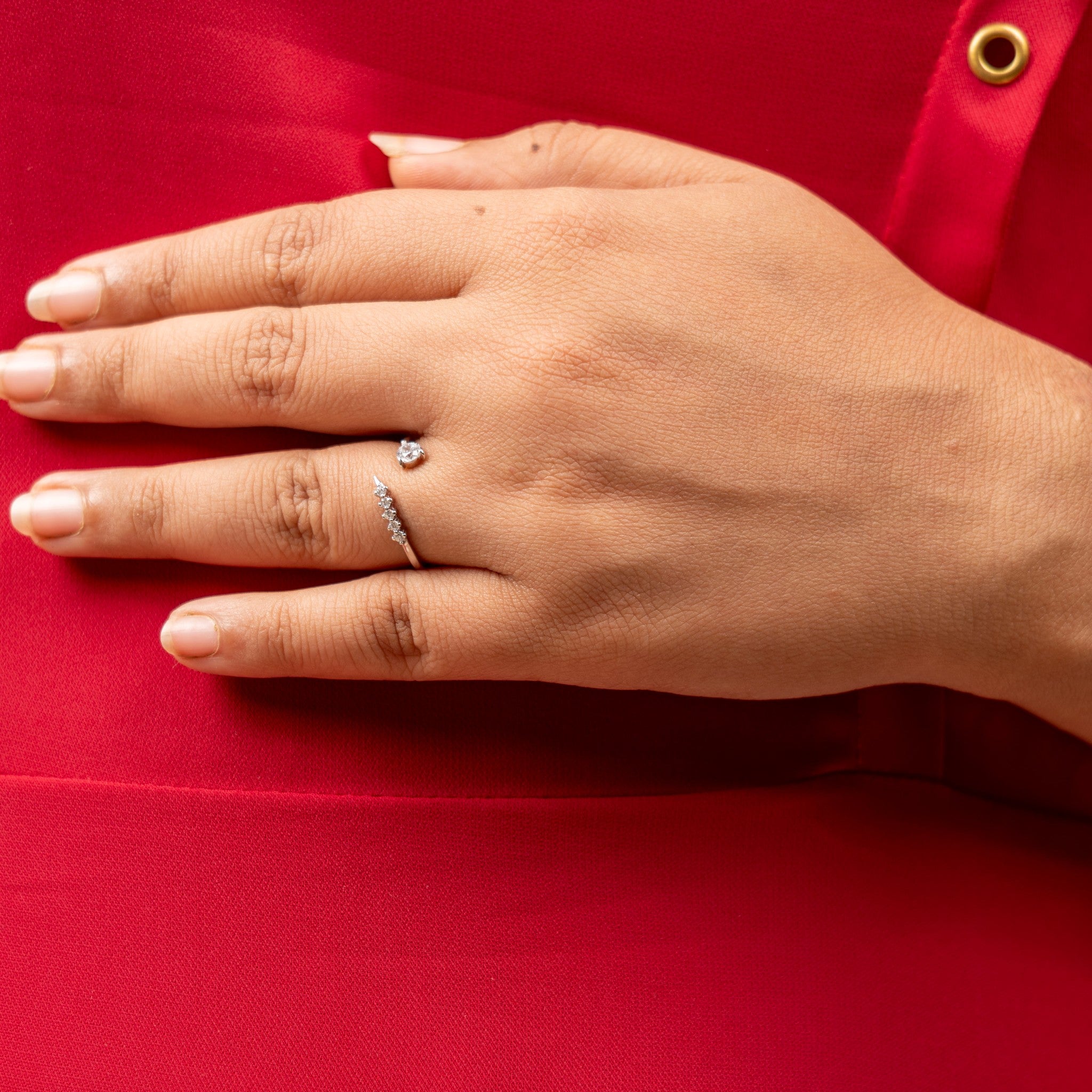 Arrow Open Zircon Ring