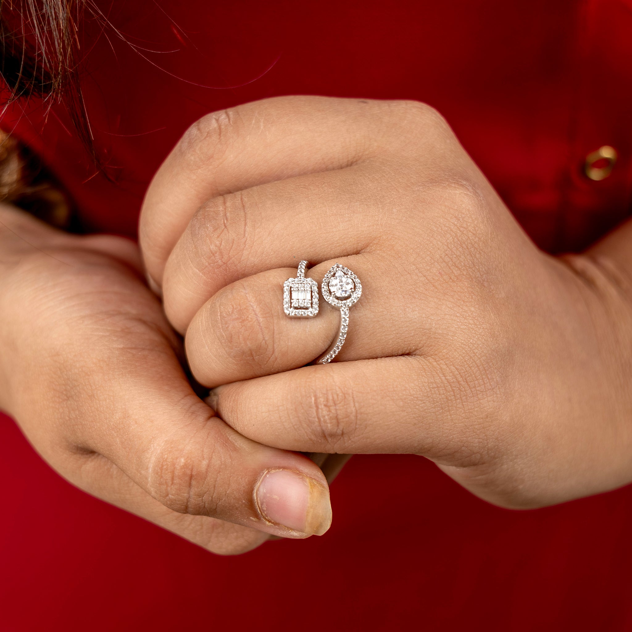 Dual Halo Zircon Ring