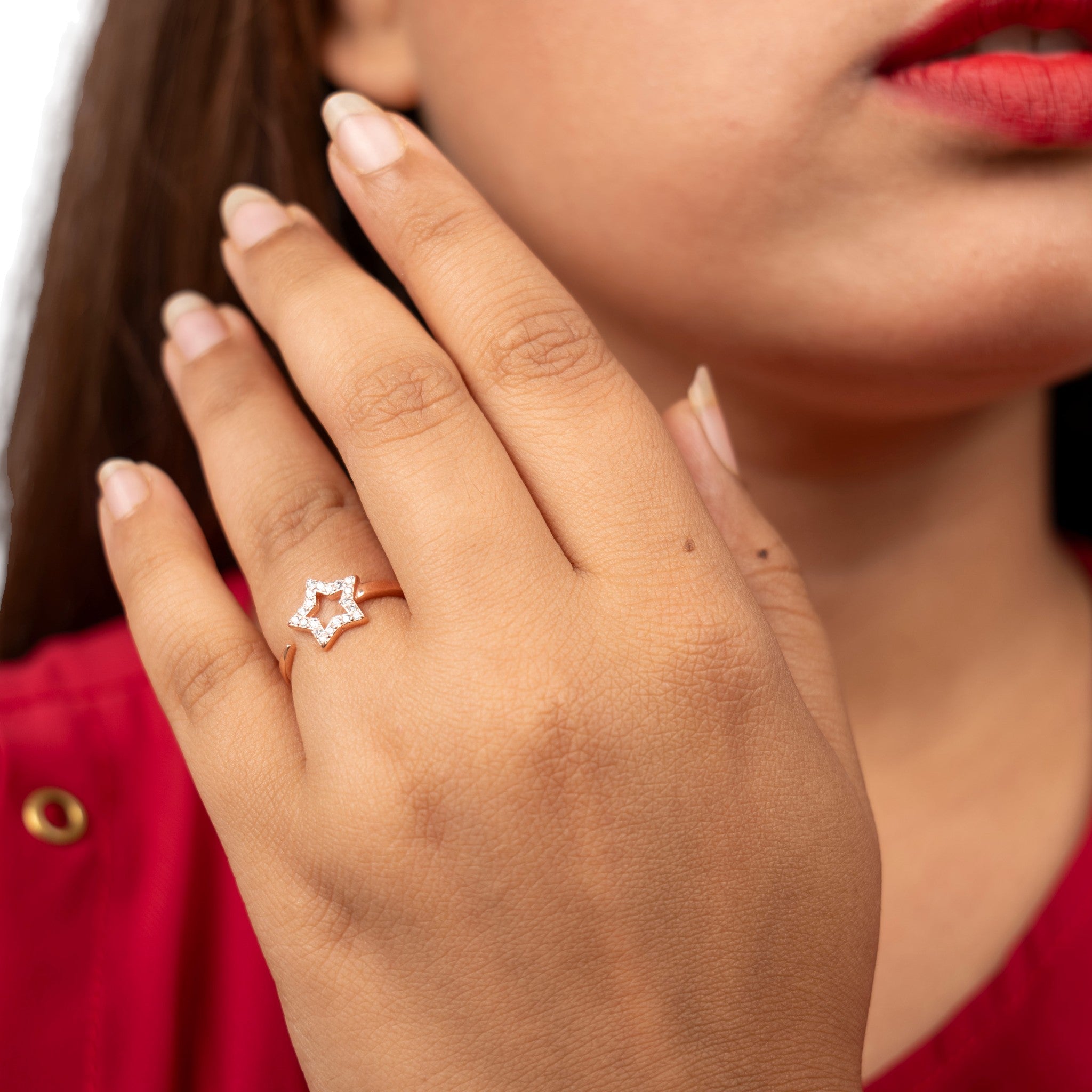 Rose Gold Starry Open Ring