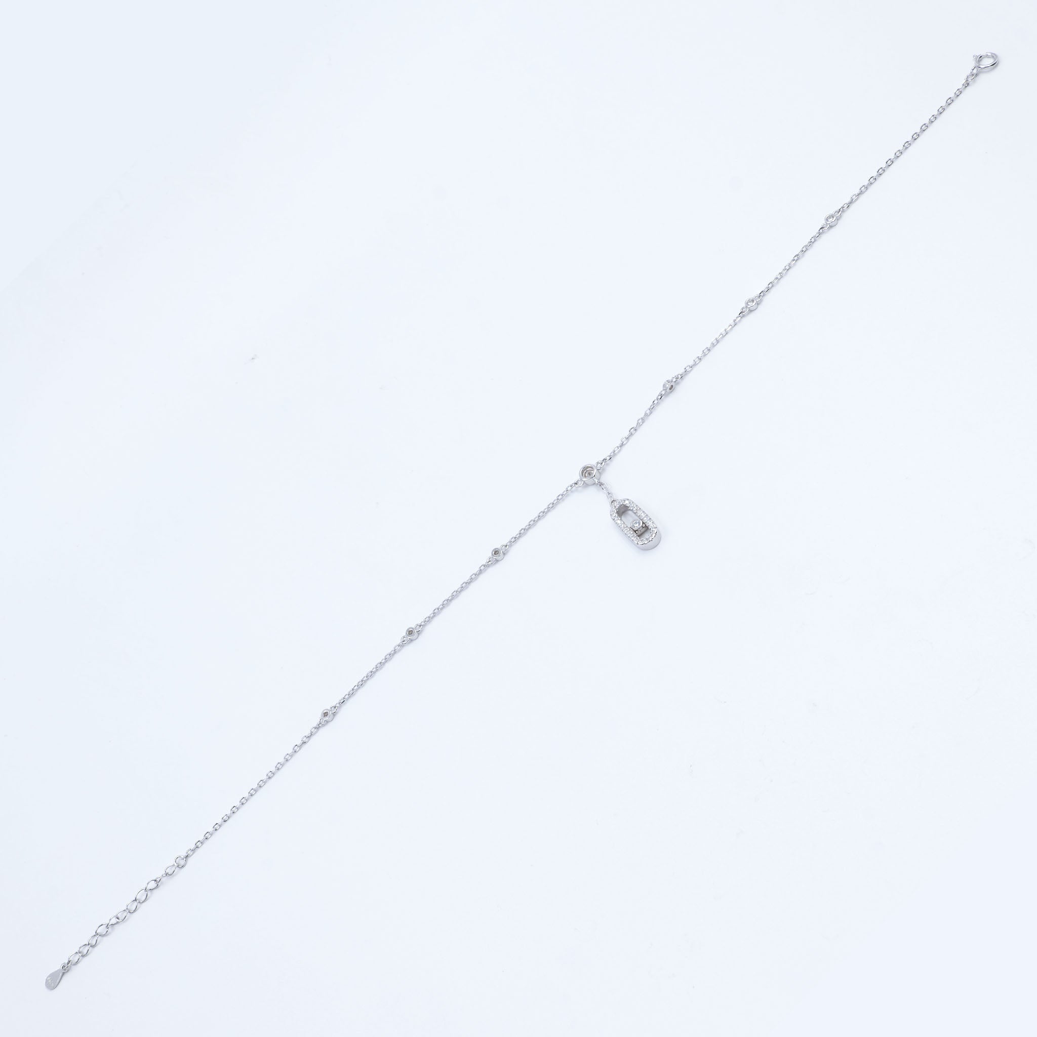 Sterling Silver Lock Charm Anklet