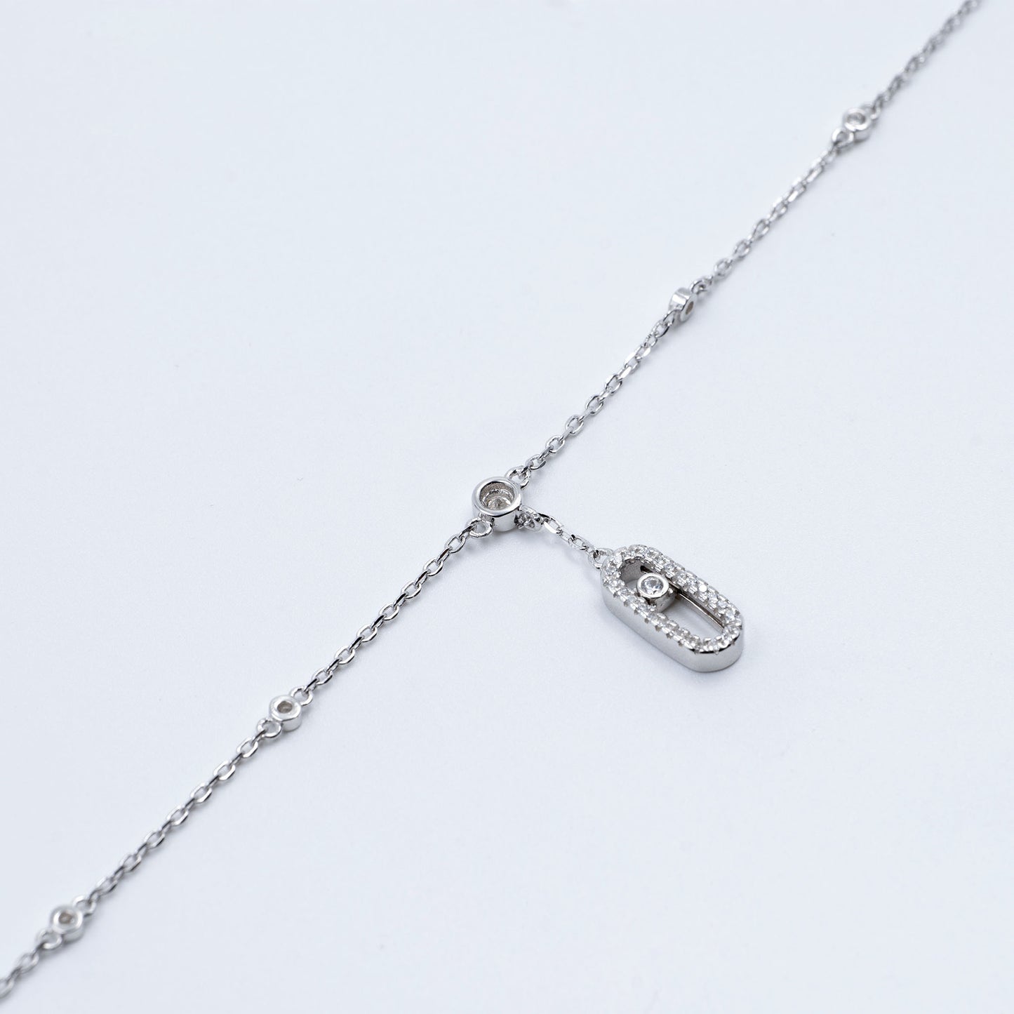 Sterling Silver Lock Charm Anklet