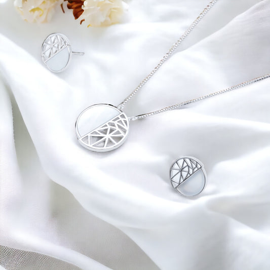 Geometric Harmony Silver Set