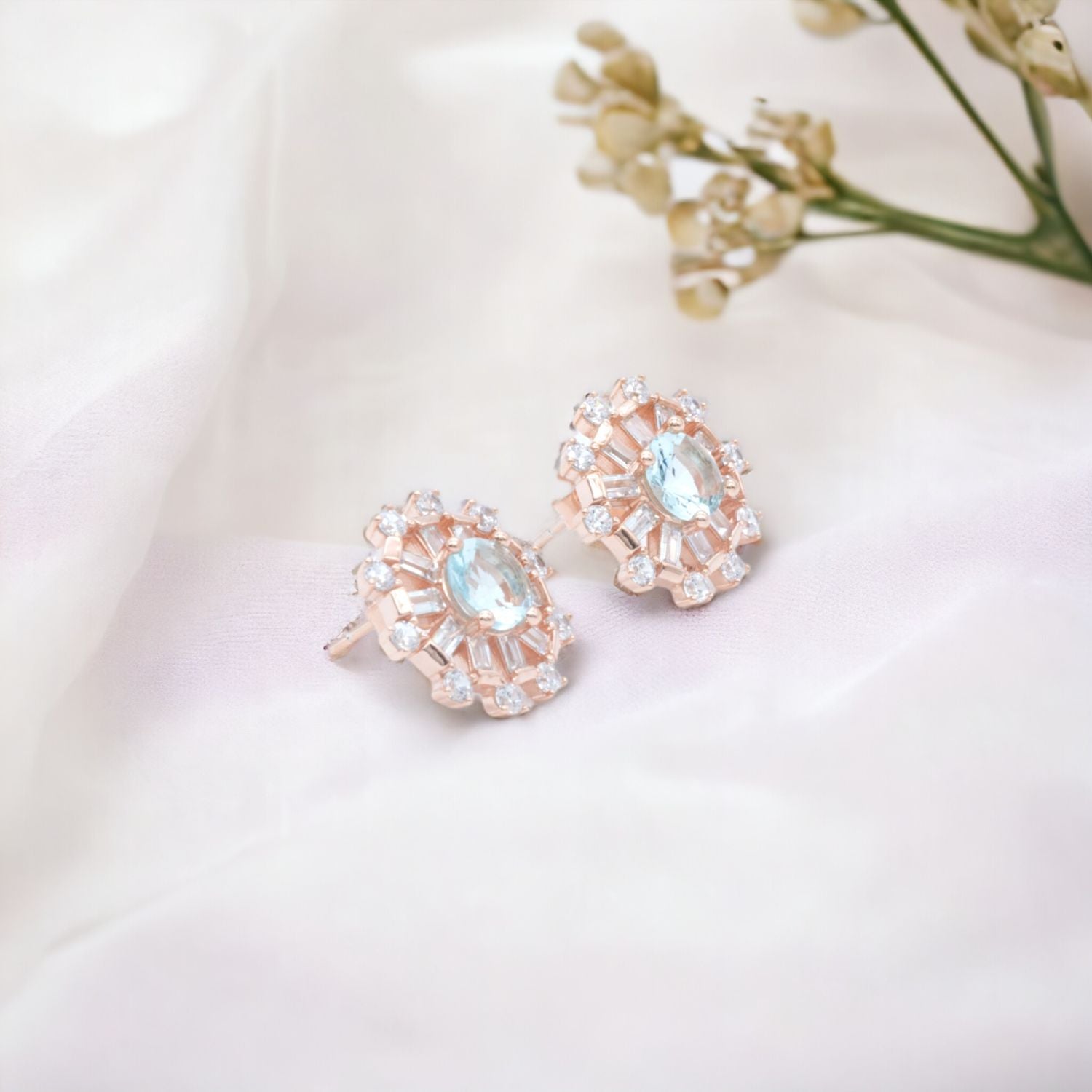 Rose Gold Sunburst Earrings
