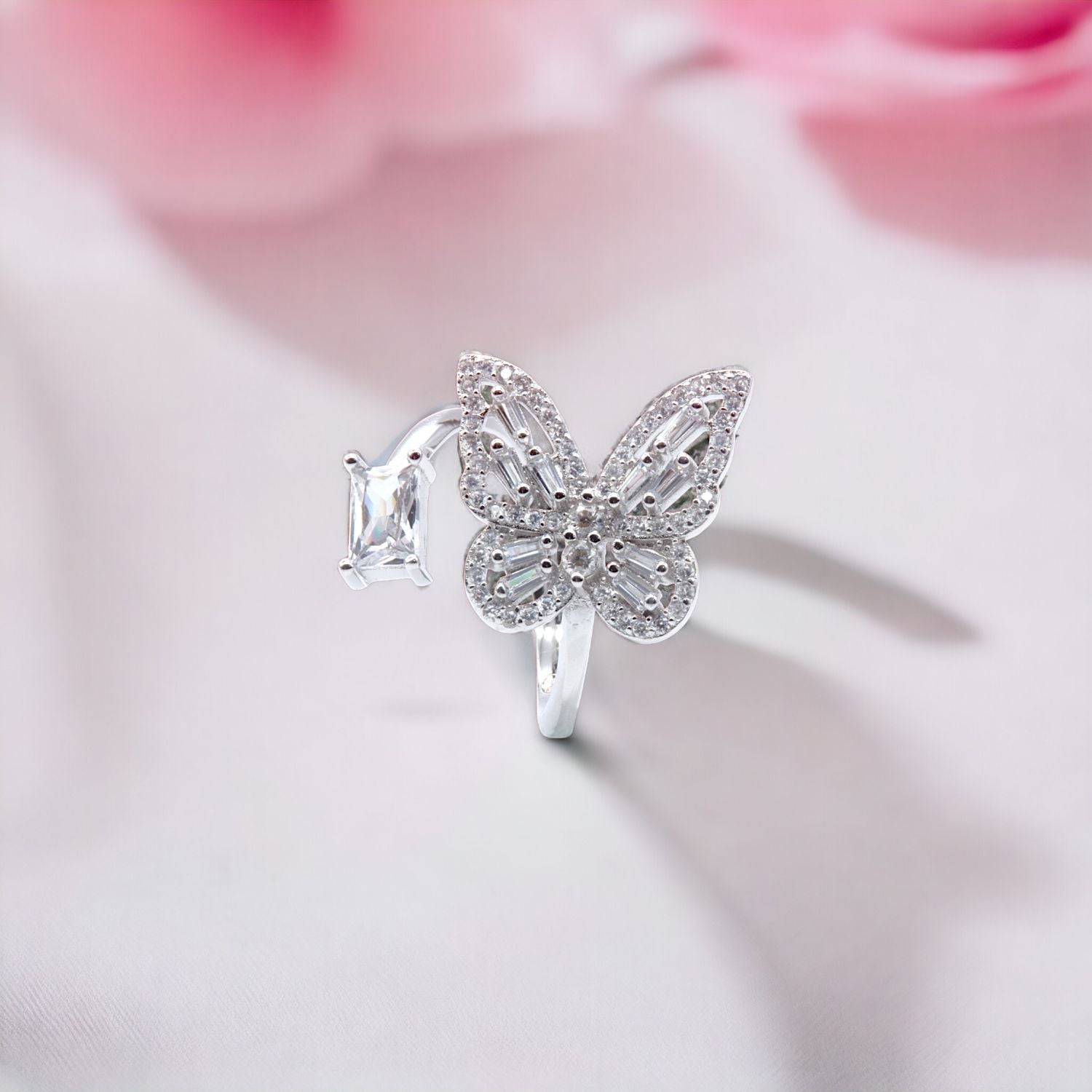 Butterfly Baguette Zircon Ring