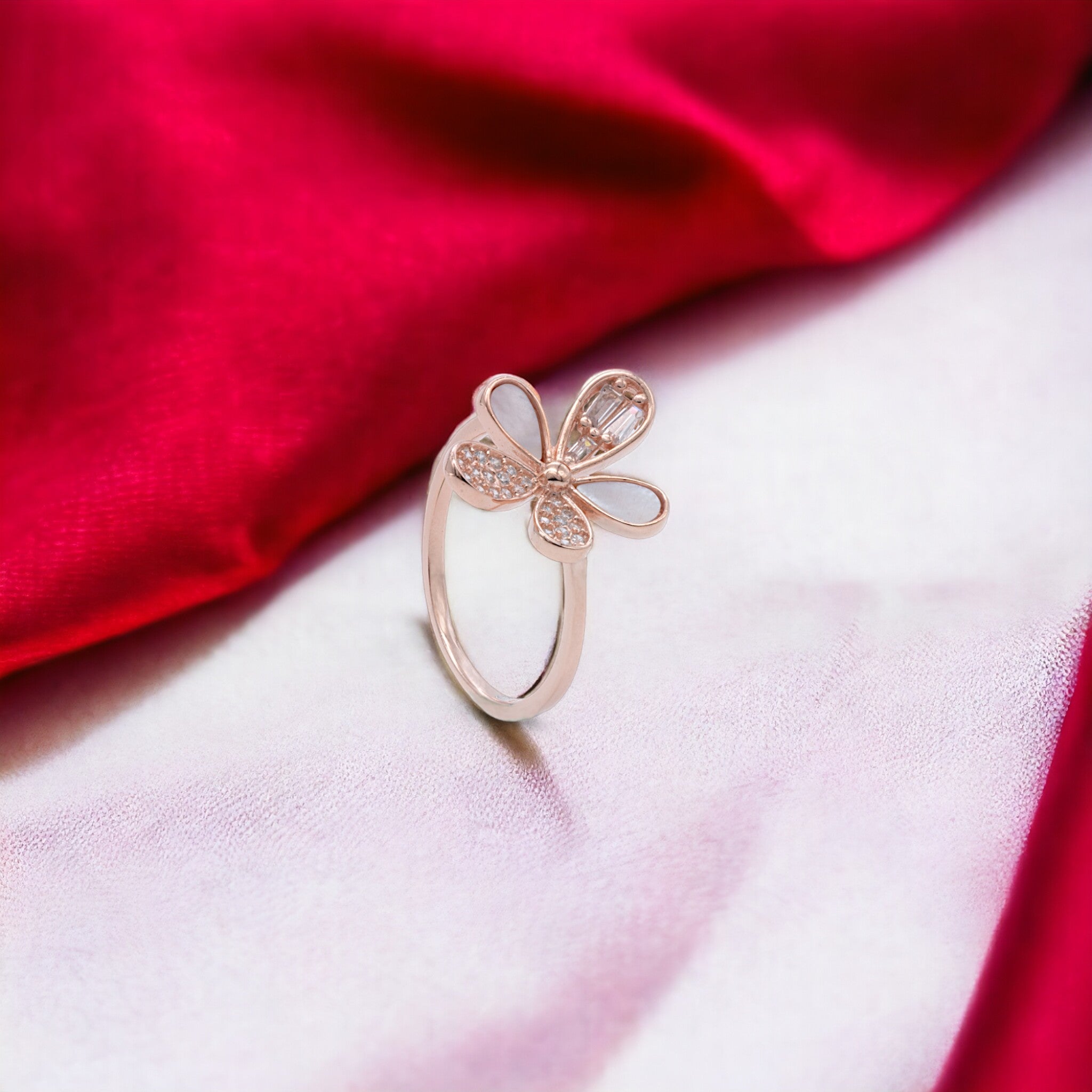 Rose Gold MOP Petal Ring