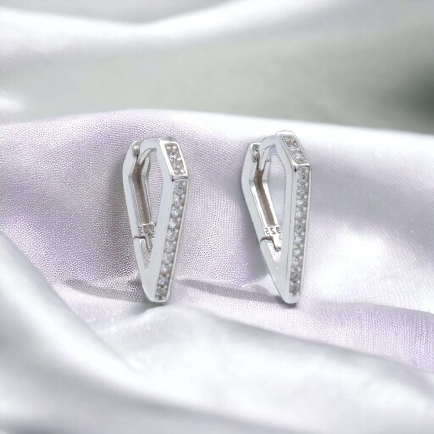 Modern V Hoop Earrings