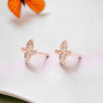 Petite Butterfly Sparkle Stud Earrings