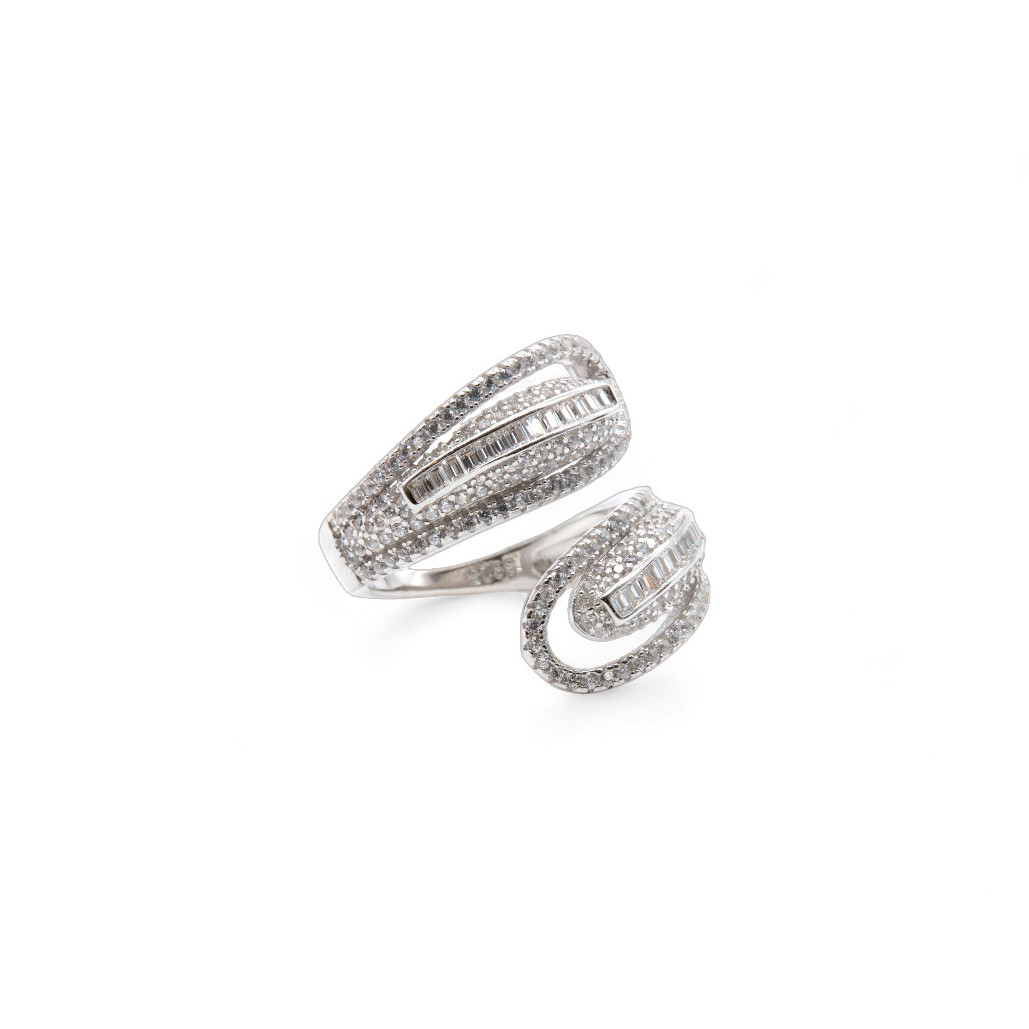 Baguette and Pave Twist Ring