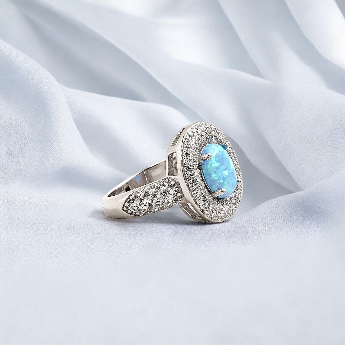 Opal Halo Ring