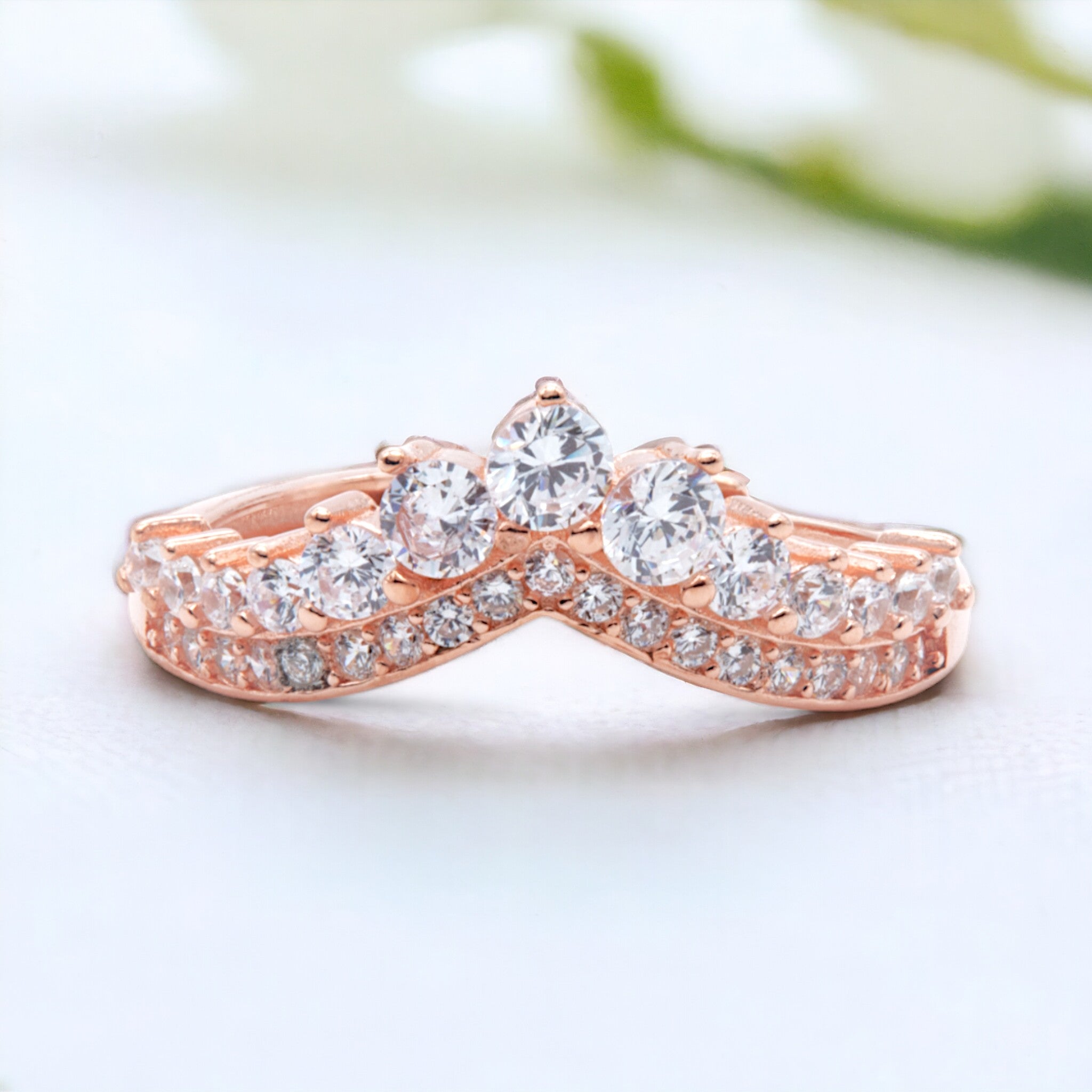 Regal Rose Gold Crown Ring