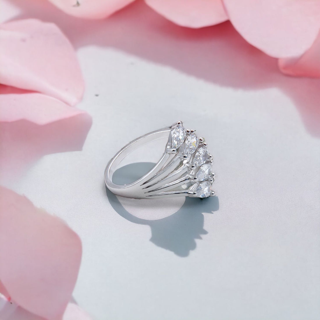 Radiant Marquise Cascade Ring