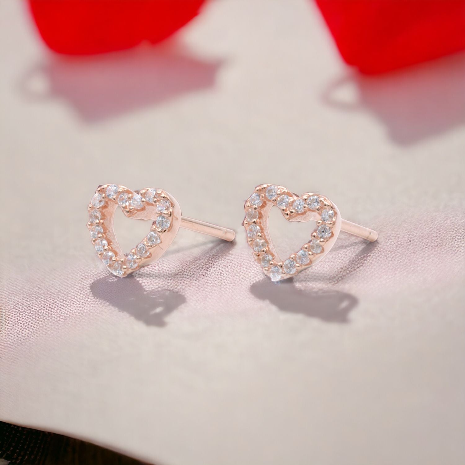 Tiny Heart Silver Stud Earrings