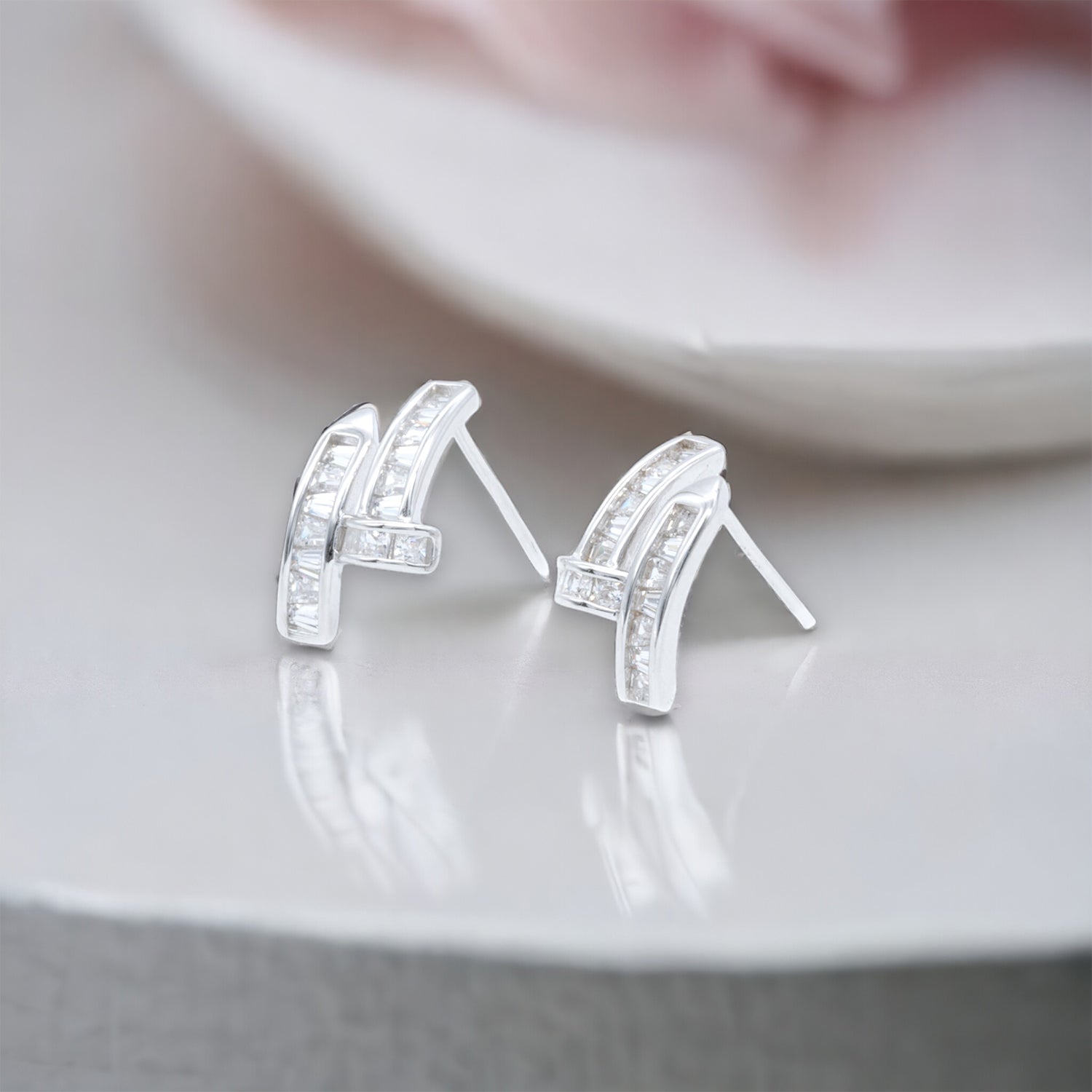 Modern Elegance Baguette Earrings