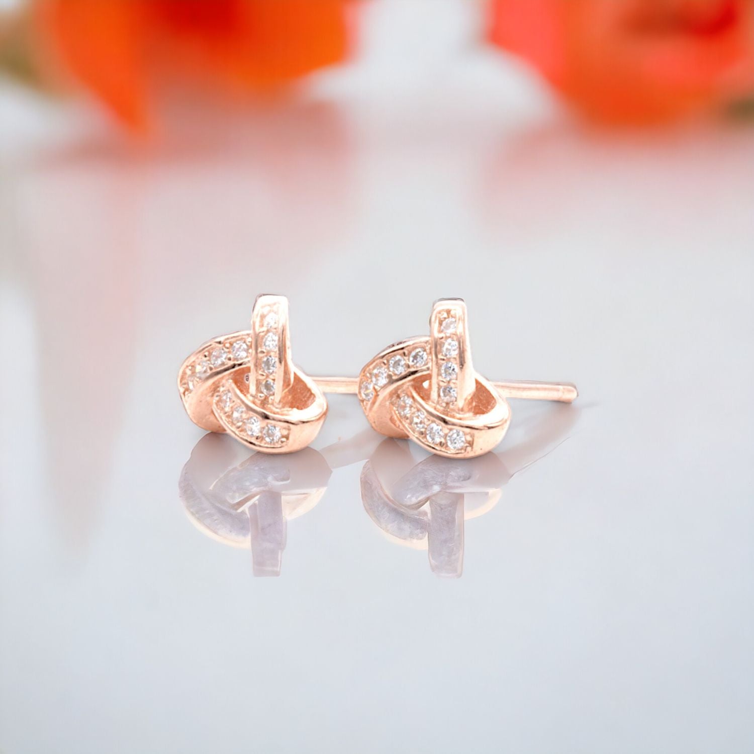 Tiny Infinity Knot Silver Stud Earrings